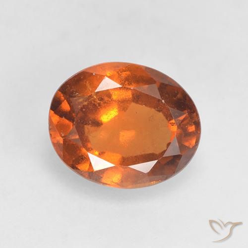 1.52ct طبيعي برتقالى داكن-متوسط هيسونيت غارنيت, بيضوي, VS-SI