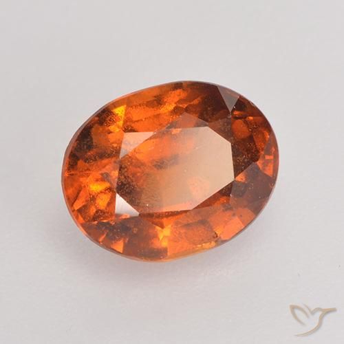 1.66ct طبيعي برتقالى داكن-متوسط هيسونيت غارنيت, بيضوي, VS-SI