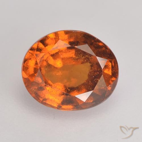 1.58ct طبيعي برتقالى داكن-متوسط هيسونيت غارنيت, بيضوي, VS-SI