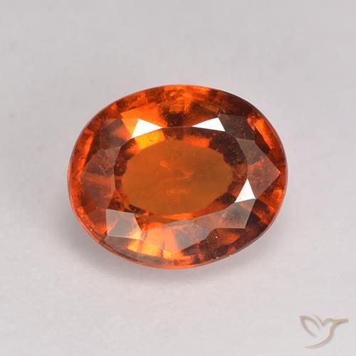 1.71ct طبيعي برتقالى محمر هيسونيت غارنيت, بيضوي, VS-SI