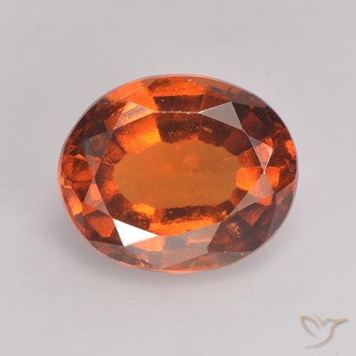 2.15ct طبيعي برتقالى محمر عقيق هيسونيت, بيضوي, VS-SI