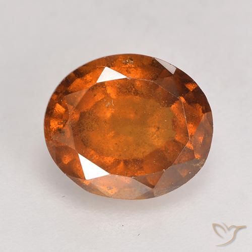 2.24ct طبيعي برتقالى داكن-متوسط عقيق هيسونيت, بيضوي, SI