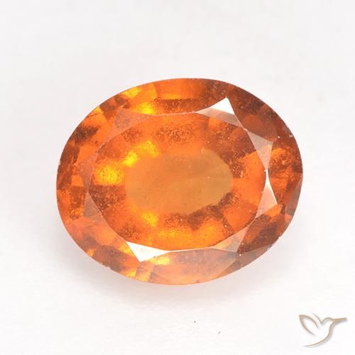 2.35ct طبيعي برتقالى متوسط عقيق هيسونيت, بيضوي, SI