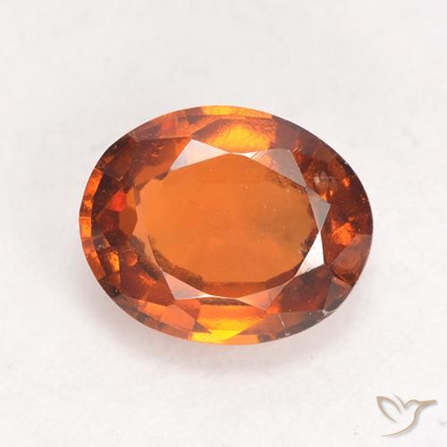 2.01ct طبيعي برتقالى غامق عقيق هيسونيت, بيضوي, قليلا جدا