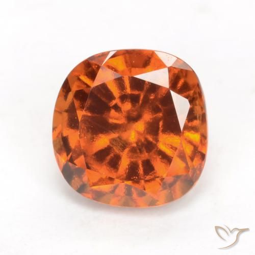 2.06ct طبيعي برتقالى متوسط عقيق هيسونيت, وسادة, VVS-VS