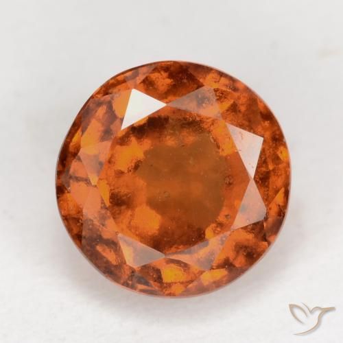 2.31ct طبيعي برتقالى غامق عقيق هيسونيت, دائري, VS-SI
