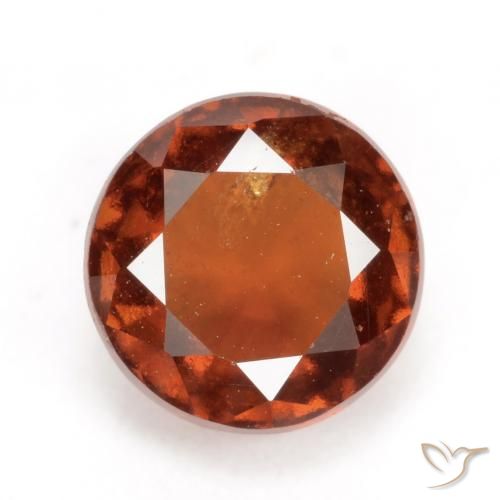 2.47ct طبيعي برتقالى كهرمانى عقيق هيسونيت, دائري, VS-SI