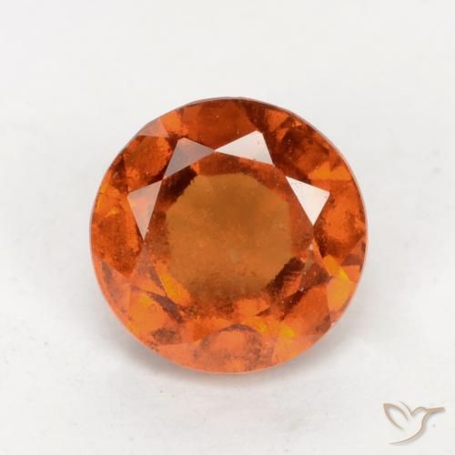 1.70ct طبيعي برتقالى غامق هيسونيت غارنيت, دائري, VS-SI