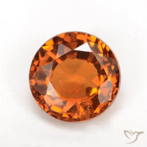 1.61ct طبيعي برتقالى محمر هيسونيت غارنيت, دائري, قليلا جدا