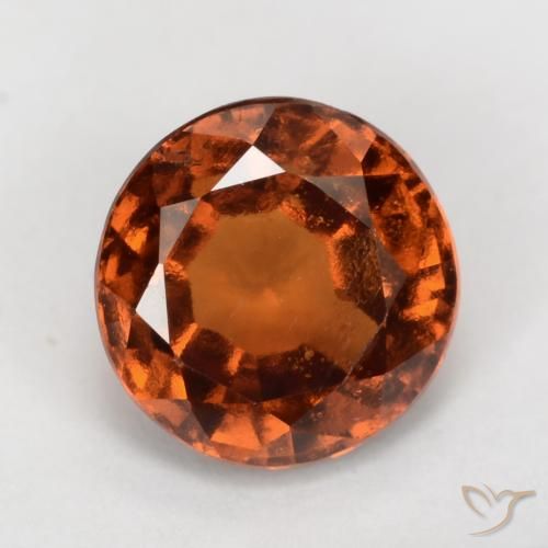 2.10ct طبيعي برتقالى كهرمانى عقيق هيسونيت, دائري, قليلا جدا