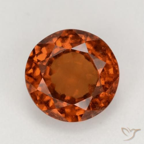 2.02ct طبيعي برتقالى كهرمانى عقيق هيسونيت, دائري, VS-SI