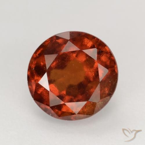 1.75ct طبيعي برتقالى غامق هيسونيت غارنيت, دائري, VS-SI