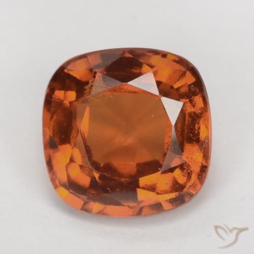 2.02ct طبيعي برتقالى داكن-متوسط عقيق هيسونيت, وسادة, قليلا جدا