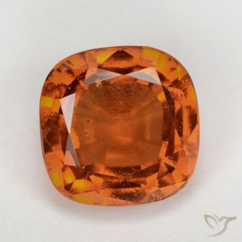 2.10ct طبيعي برتقالى داكن-متوسط عقيق هيسونيت, وسادة, قليلا جدا