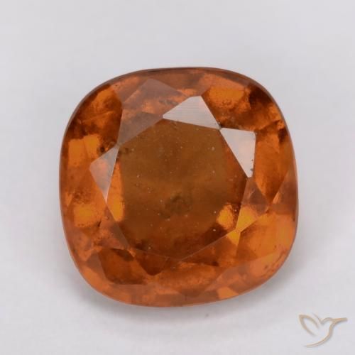 2.00ct طبيعي برتقالى داكن-متوسط عقيق هيسونيت, وسادة, VS-SI