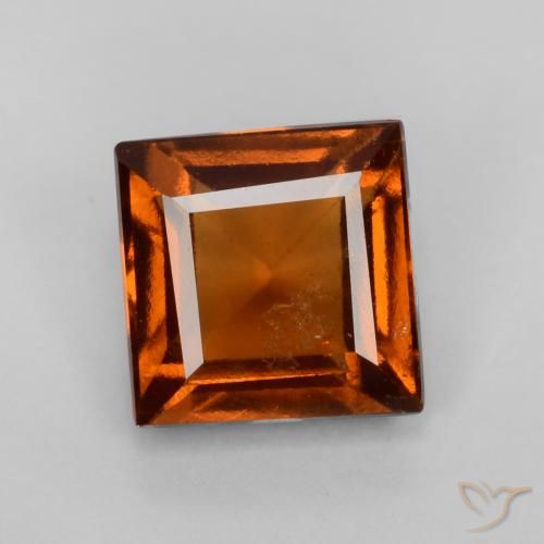 1.24ct طبيعي برتقالى كهرمانى هيسونيت غارنيت, مربع, VS-SI
