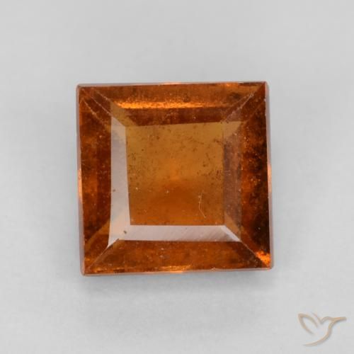 1.32ct طبيعي برتقالى غامق هيسونيت غارنيت, مربع, VS-SI