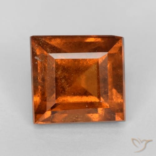 1.43ct طبيعي برتقالى غامق هيسونيت غارنيت, مربع, VS-SI