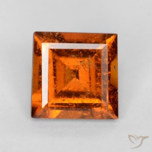 1.18ct طبيعي برتقالى محمر هيسونيت غارنيت, مربع, SI
