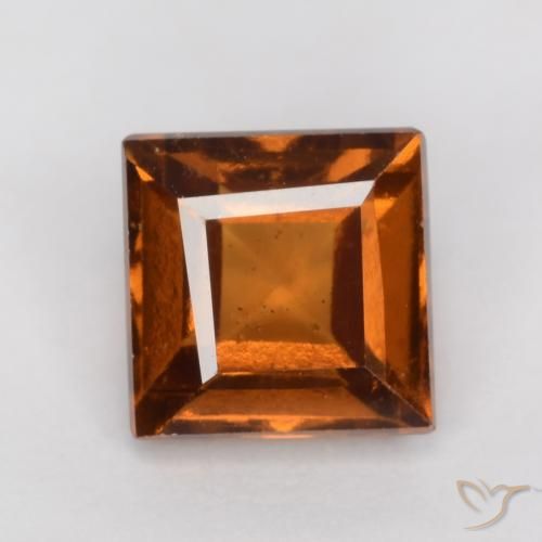 1.41ct طبيعي برتقالى غامق هيسونيت غارنيت, مربع, قليلا جدا