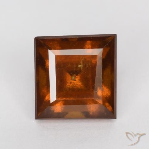 1.36ct طبيعي برتقالى غامق هيسونيت غارنيت, مربع, قليلا جدا
