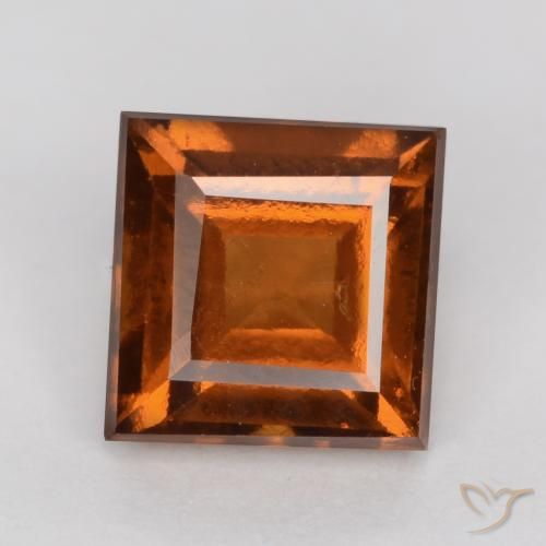 1.44ct طبيعي برتقالى كهرمانى هيسونيت غارنيت, مربع, قليلا جدا