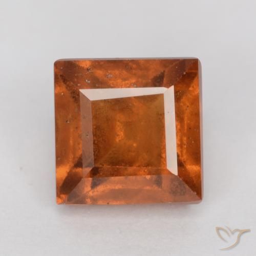 1.68ct طبيعي برتقالى كهرمانى هيسونيت غارنيت, مربع, SI