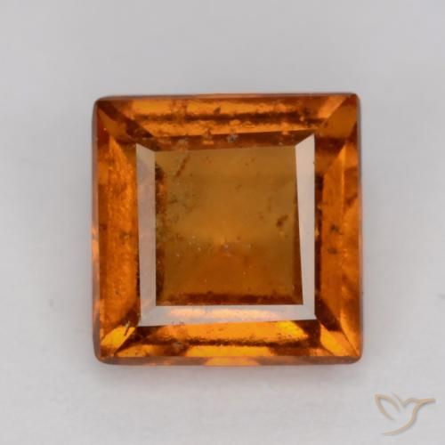 1.26ct طبيعي برتقالى داكن-متوسط هيسونيت غارنيت, مربع, SI