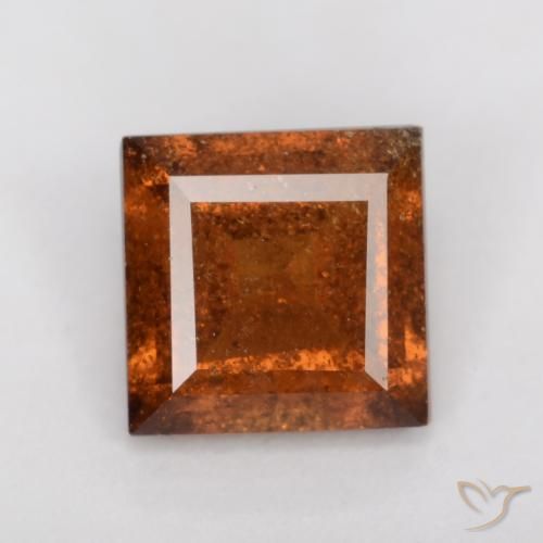 1.15ct طبيعي برتقالى داكن هيسونيت غارنيت, مربع, SI