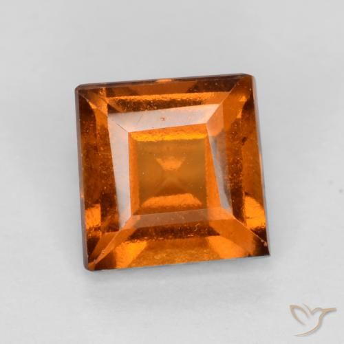 1.12ct طبيعي برتقالى داكن-متوسط هيسونيت غارنيت, مربع, قليلا جدا