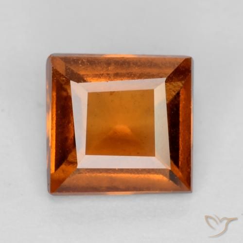 1.19ct طبيعي برتقالى داكن-متوسط هيسونيت غارنيت, مربع, قليلا جدا