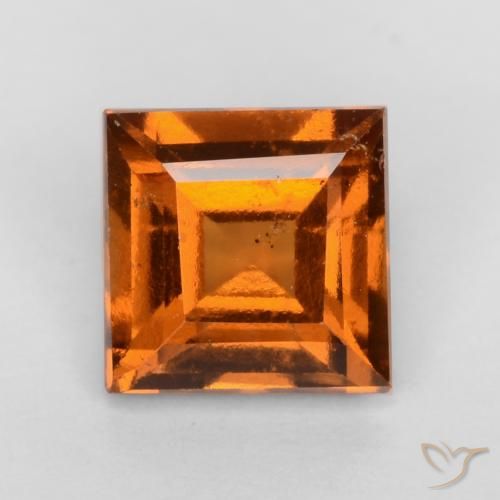 1.21ct طبيعي برتقالى داكن-متوسط هيسونيت غارنيت, مربع, VS-SI