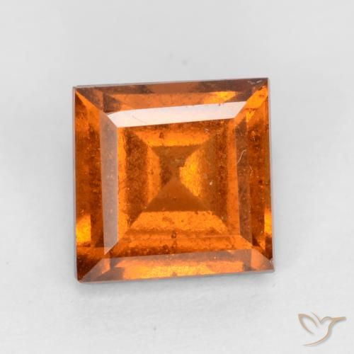 1.17ct طبيعي برتقالى داكن-متوسط هيسونيت غارنيت, مربع, VS-SI