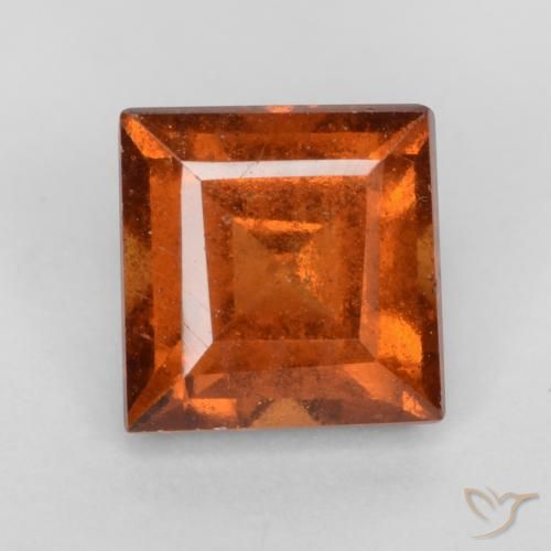 1.42ct طبيعي برتقالى غامق هيسونيت غارنيت, مربع, VS-SI