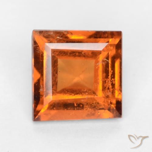1.19ct طبيعي برتقالى داكن-متوسط هيسونيت غارنيت, مربع, VS-SI