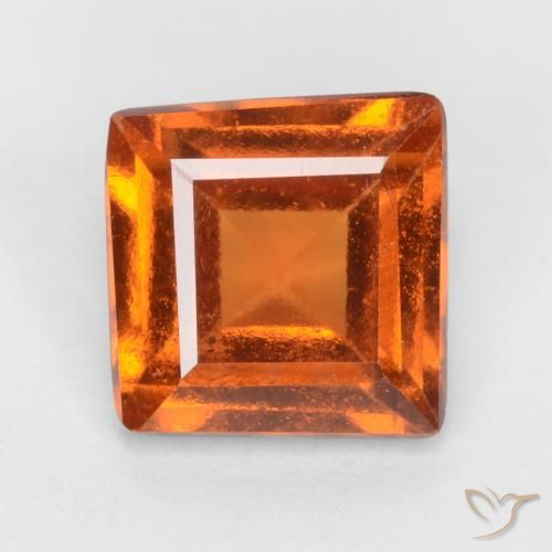 1.42ct طبيعي برتقالى غامق هيسونيت غارنيت, مربع, قليلا جدا