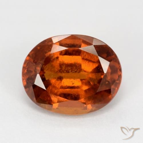 2.89ct طبيعي برتقالى محمر هيسونيت غارنيت, بيضوي, VS-SI