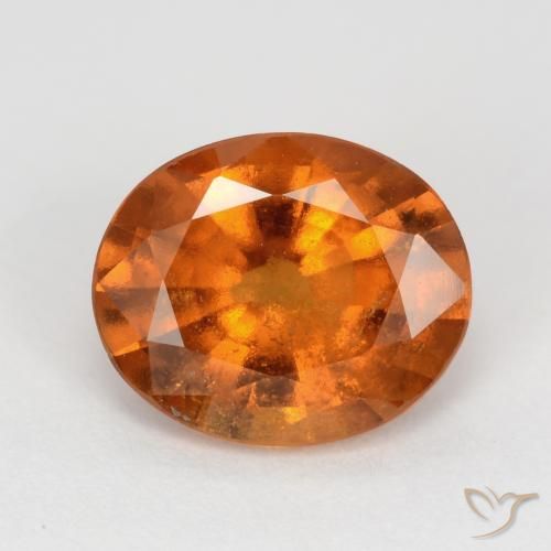 2.36ct طبيعي برتقالى غامق عقيق هيسونيت, بيضوي, SI