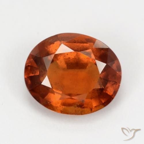 2.41ct طبيعي برتقالى متوسط عقيق هيسونيت, بيضوي, VS-SI