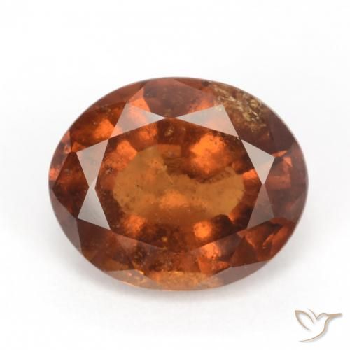 2.51ct طبيعي برتقالى غامق هيسونيت غارنيت, بيضوي, VS-SI