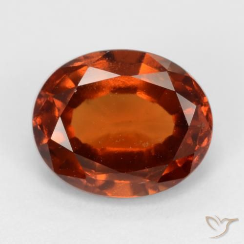 2.37ct طبيعي برتقالى كهرمانى عقيق هيسونيت, بيضوي, VVS-VS