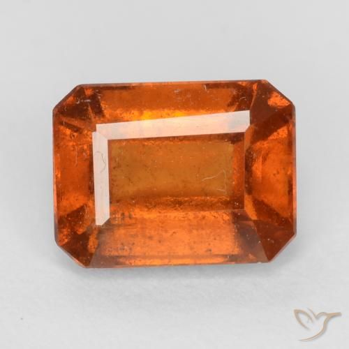2.15ct طبيعي برتقالى غامق عقيق هيسونيت, قص الزمرد, VS-SI