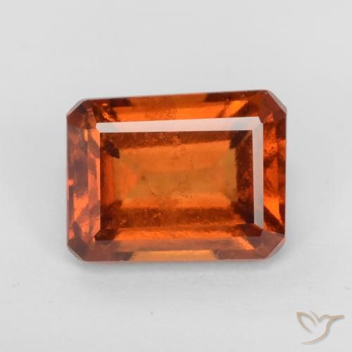 2.23ct طبيعي برتقالى غامق عقيق هيسونيت, قص الزمرد, VS-SI