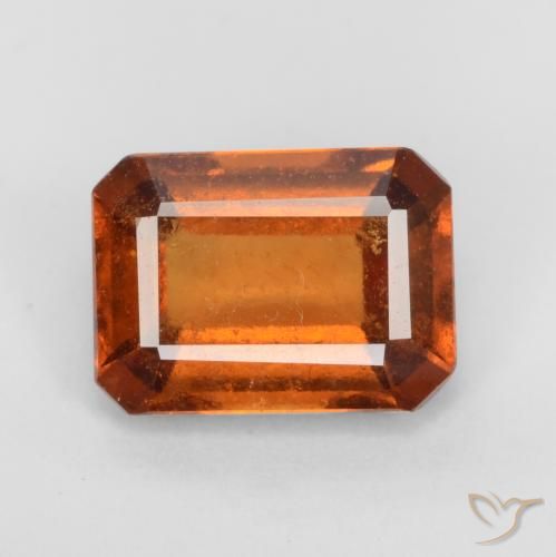 1.99ct طبيعي برتقالى كهرمانى عقيق هيسونيت, قص الزمرد, VS-SI
