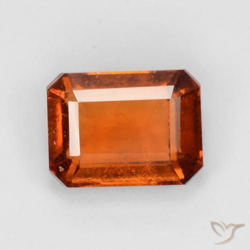 2.13ct طبيعي برتقالى كهرمانى عقيق هيسونيت, قص الزمرد, VS-SI