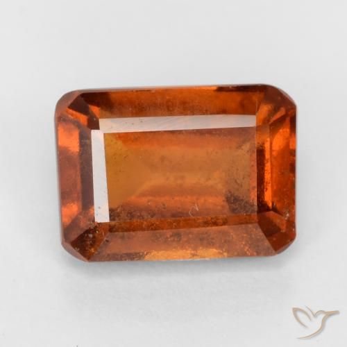 1.96ct طبيعي برتقالى محمر عقيق هيسونيت, قص الزمرد, VS-SI