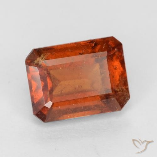 2.22ct طبيعي برتقالى نارى عقيق هيسونيت, قص الزمرد, VS-SI