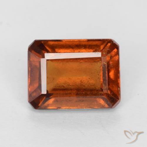 2.06ct طبيعي برتقالى داكن-متوسط عقيق هيسونيت, قص الزمرد, VS-SI