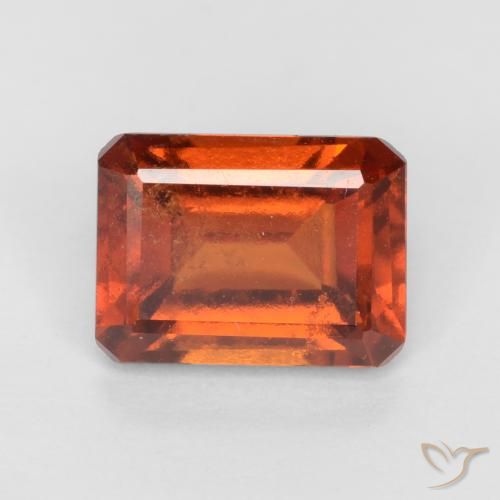 2.00ct طبيعي برتقالى كهرمانى عقيق هيسونيت, قص الزمرد, VS-SI
