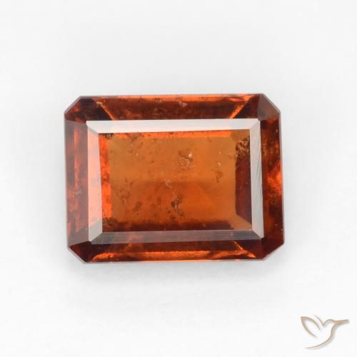 1.72ct طبيعي برتقالى كهرمانى عقيق هيسونيت, قص الزمرد, VS-SI